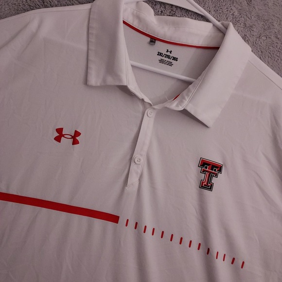 Texas Tech Polo Shirt Mens 3XL Under Armour Performance White NCAA College Golf - Picture 1 of 9